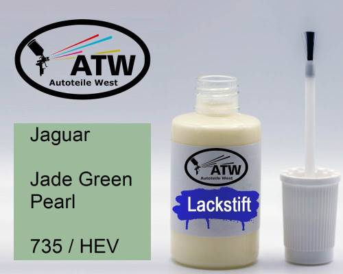 Jaguar, Jade Green Pearl, 735 / HEV: 20ml Lackstift, von ATW Autoteile West.